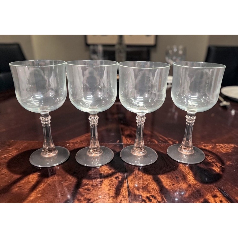 Cristal D'Arques Durand Blush Pink Wine Glasses, Set‎ of 4, Stemware, Drinkware